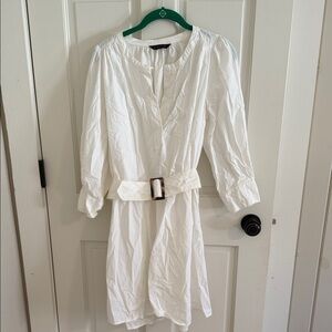 Banana Republic Belted white dress